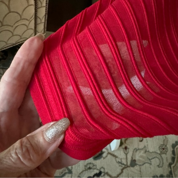 Calvin Klein Red Sleeveless Bandage Sheath Dress - Picture 14 of 16